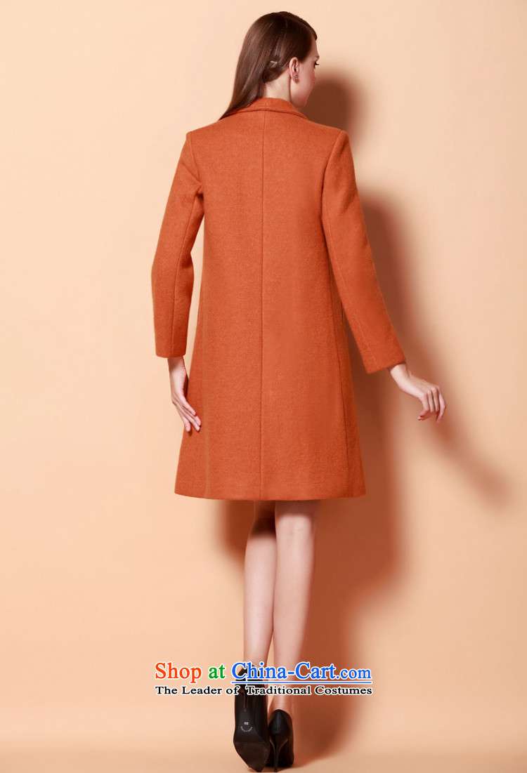  Europe and the atmosphere of solid color ONEBUYE large wild stylish reverse collar on chancing long long-sleeved a wool coat female orange M picture, prices, brand platters! The elections are supplied in the national character of distribution, so action, buy now enjoy more preferential! As soon as possible.