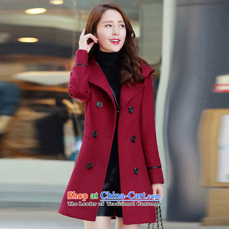 Arthur magic yi 2015 Fall/Winter Collections new coats of ladies hair? Korean fashion in the Sau San long large double-a jacket girls gross wine red XXXL, Arthur Magic Yi shopping on the Internet has been pressed.