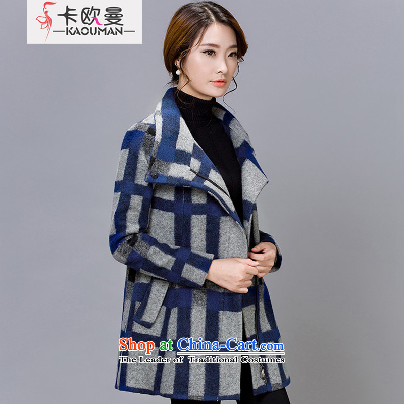 In Cayman 2015 winter clothing new products, loose video thin short wool coat autumn and winter, Korean Sleek and versatile latticed upscale gross? t-shirt coats latticed M card europe Cayman , , , shopping on the Internet