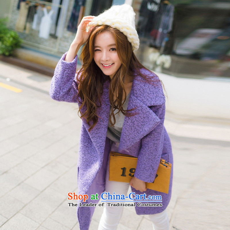 Park Seok-ngan 2015 Winter Female Korean version of the new coats of Sau San over the medium to longer term?)? female YS6905 gross coats , L, Pak Yan process of purple shopping on the Internet has been pressed.