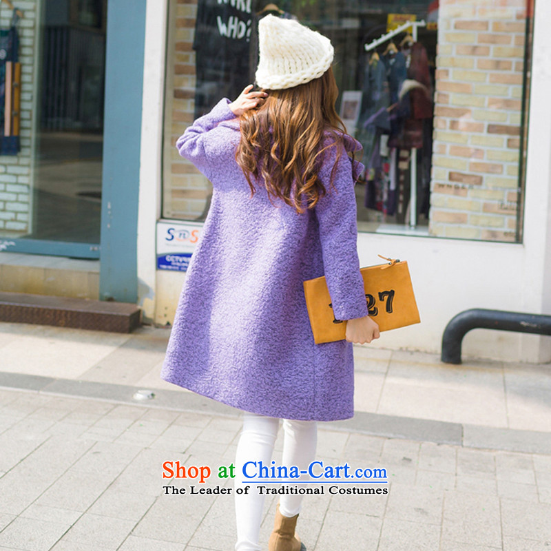 Park Seok-ngan 2015 Winter Female Korean version of the new coats of Sau San over the medium to longer term?)? female YS6905 gross coats , L, Pak Yan process of purple shopping on the Internet has been pressed.