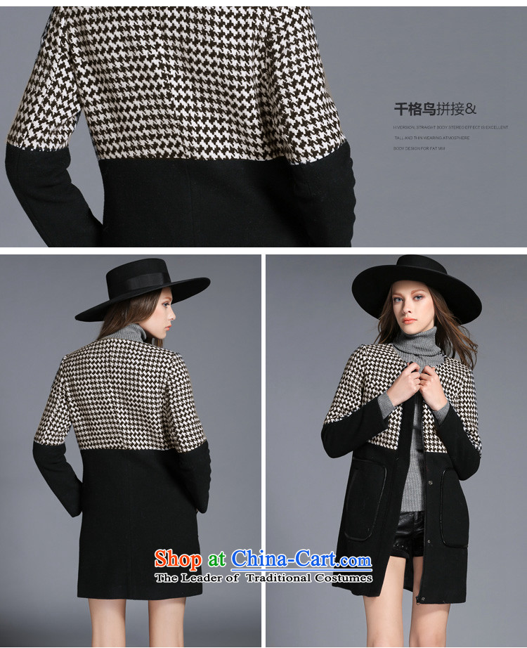 The new 2015 Elizabeth discipline western style thick large sister women Fall/Winter Collections gross jacket chidori grid? thick mm a wool coat ZR2158- 4XL Photo Black, prices, brand platters! The elections are supplied in the national character of distribution, so action, buy now enjoy more preferential! As soon as possible.