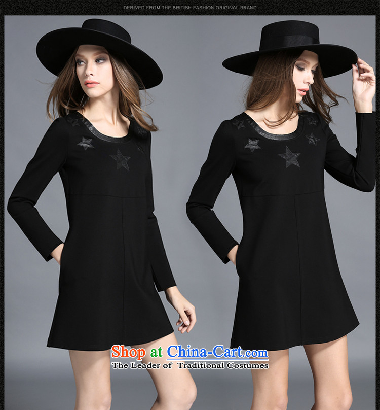 Rui Mei to large 2015 Fall/Winter Collections for women to new xl relaxd casual gross? collage leather dresses C7253 long-sleeved black 4XL Photo, prices, brand platters! The elections are supplied in the national character of distribution, so action, buy now enjoy more preferential! As soon as possible.