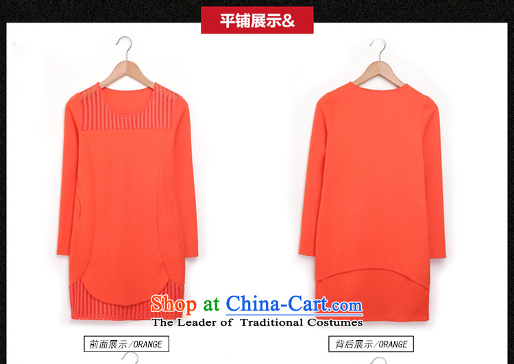Rui Mei to large 2015 Fall/Winter Collections for women to new xl gauze stitching long-sleeved Sau San dresses C7252 ORANGE 3XL picture, prices, brand platters! The elections are supplied in the national character of distribution, so action, buy now enjoy more preferential! As soon as possible.