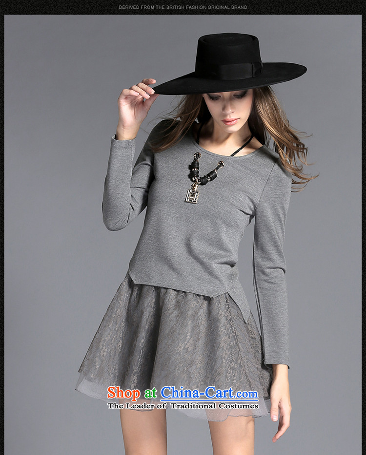 Rui Mei to large 2015 Fall/Winter Collections for women to new xl decorated long-sleeved shirt Kit + bon bon short skirt two kits C7251 3XL black picture, prices, brand platters! The elections are supplied in the national character of distribution, so action, buy now enjoy more preferential! As soon as possible.