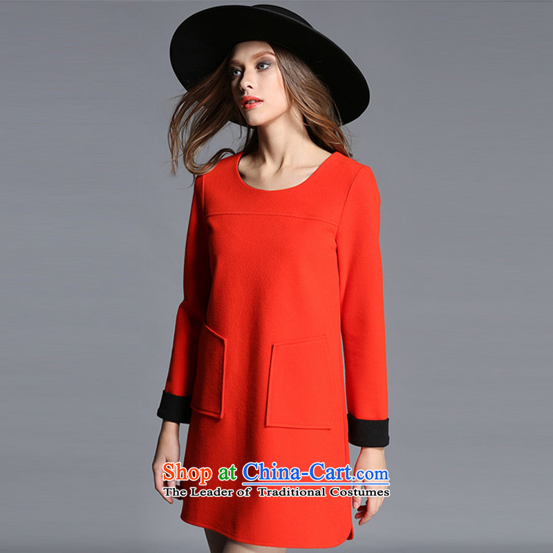 Rui Mei to large 2015 Fall/Winter Collections for women to new xl relaxd casual gross knocked? long-sleeved dresses C7255 2XL, Rui Mei be red (RIUMILVE) , , , shopping on the Internet