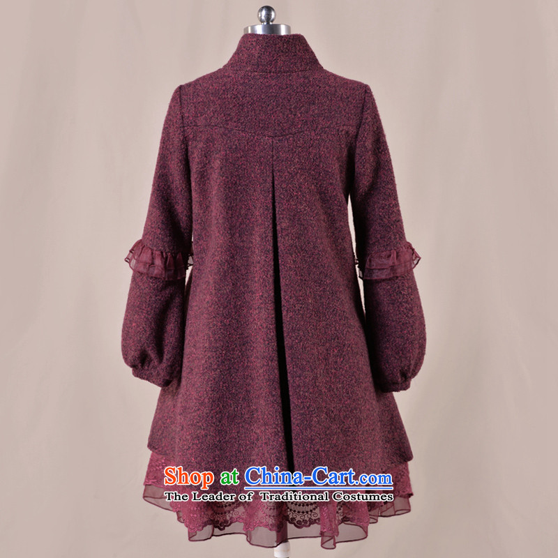 Fireworks Hot Winter 2015 new women's loose waist lace stitching gross Yan Lam Jacket coat? Stray dots of dark red M pre-sale period of 35 days, fireworks iron , , , shopping on the Internet