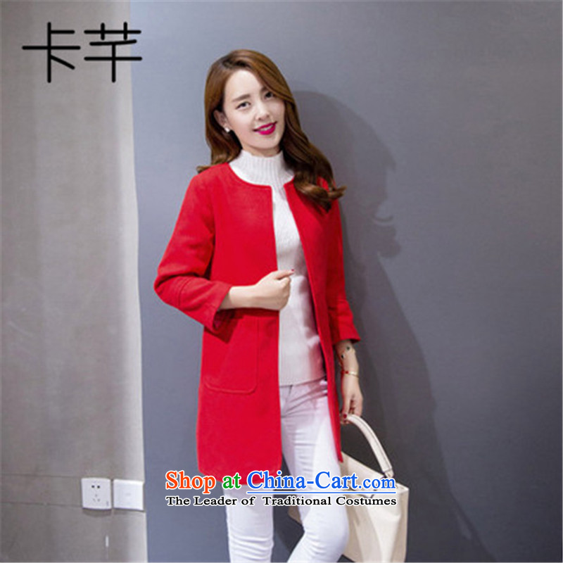 The autumn and winter 2015 Constitution card new women's gross? coats of autumn female jacket Korean Wild Women 1019 Red Jacket? , L, card constitution has been pressed shopping on the Internet