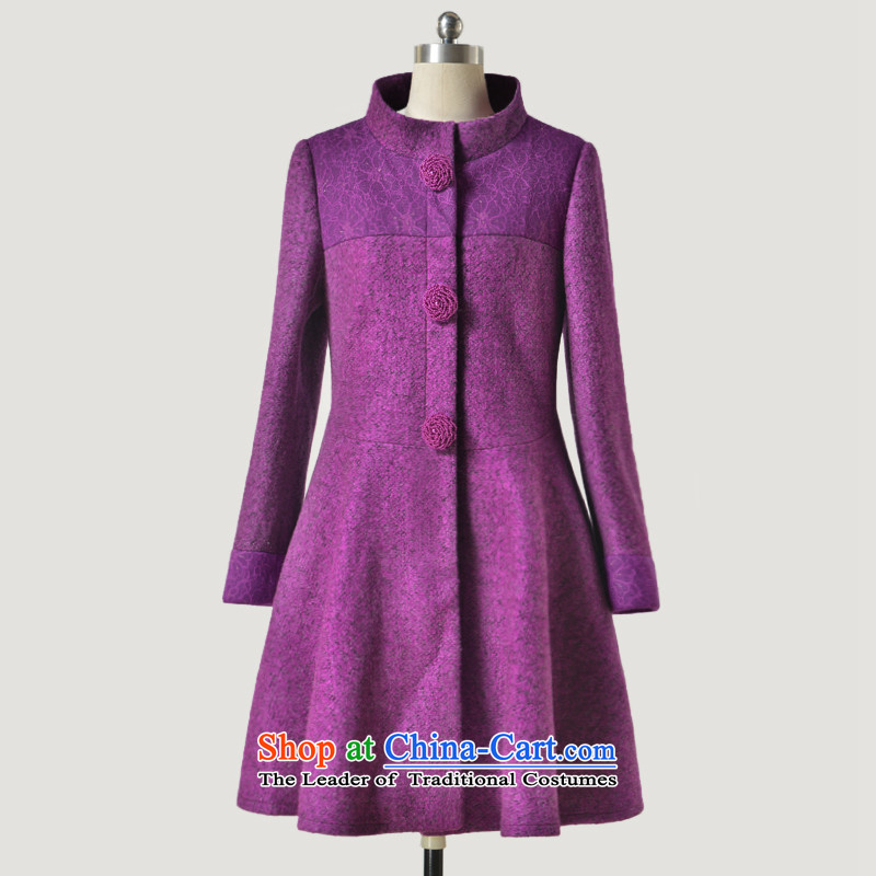 Fireworks WHY2015 Hot Winter new women's retro hair? Overcoat Sau San Pik-hsuan purple XXXL 28 days of pre-sale of fireworks ironing shopping on the Internet has been pressed.