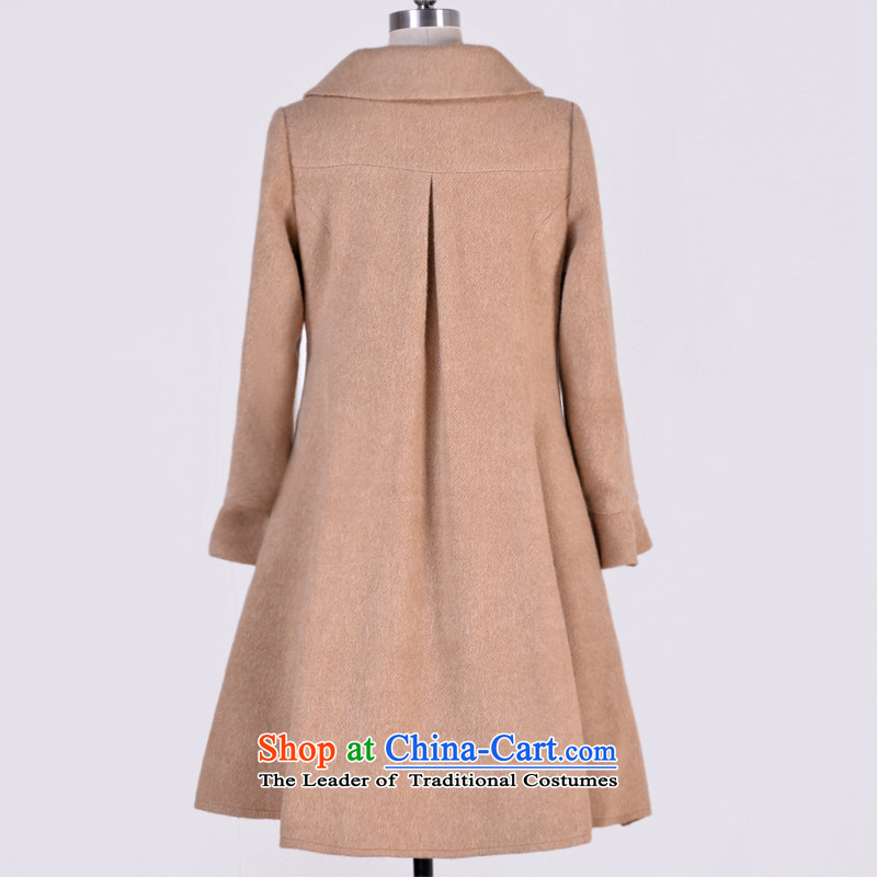 Fireworks hot new winter 2015) women's temperament loose version? Jacket coat happy gross khaki L pre-sale of fireworks ironing shopping on the Internet has been pressed.