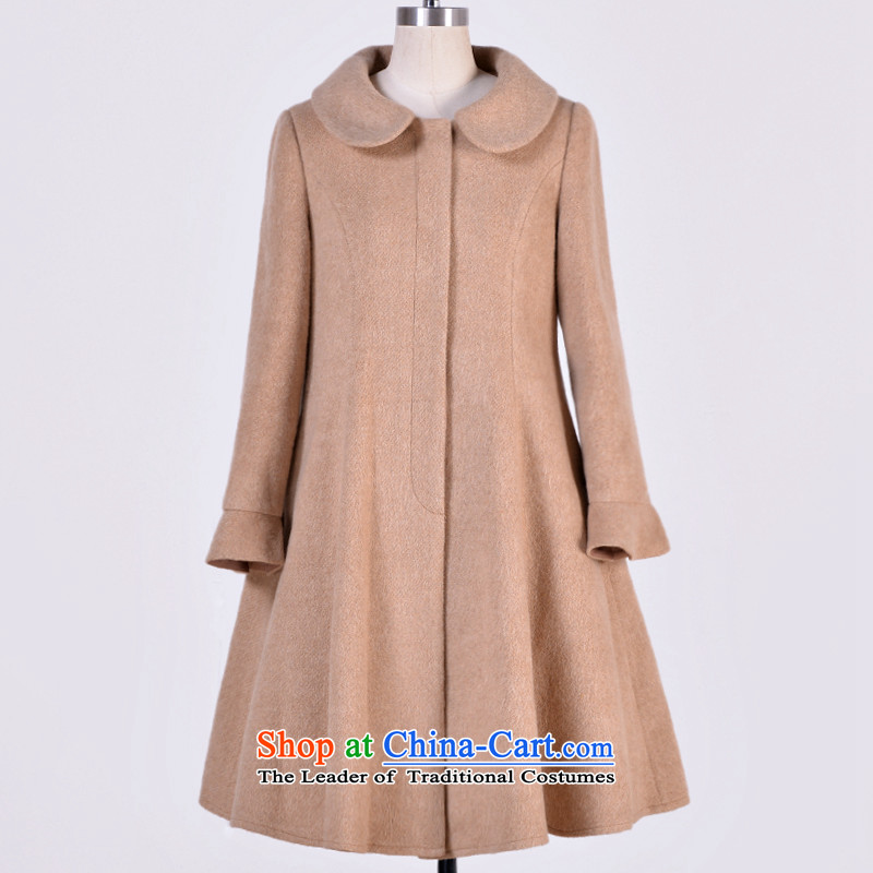 Fireworks hot new winter 2015) women's temperament loose version? Jacket coat happy gross khaki L pre-sale of fireworks ironing shopping on the Internet has been pressed.