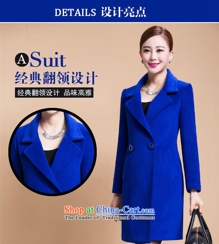 Sunny Korea 2015 autumn and winter clothing new for women in long hair? jacket a wool coat Blue M picture, prices, brand platters! The elections are supplied in the national character of distribution, so action, buy now enjoy more preferential! As soon as possible.