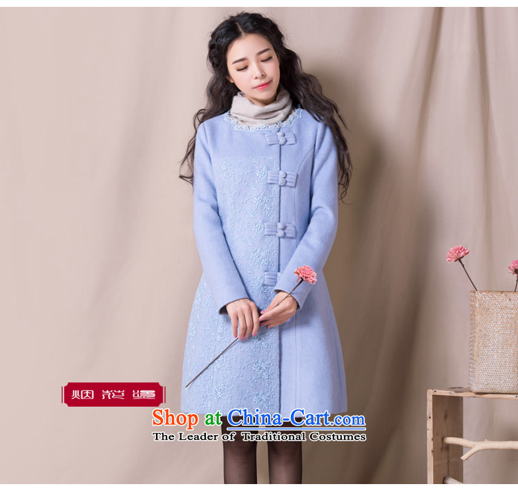 Fireworks Hot Winter 2015 new women in long hair retro overcoats Ching dream about water Blue M pre-sale picture, prices, brand platters! The elections are supplied in the national character of distribution, so action, buy now enjoy more preferential! As soon as possible.