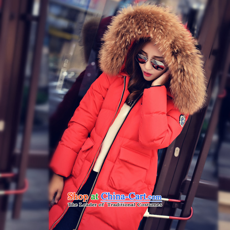 Maximum number down in long thick warm luxury king campaign for the obesity sub gross mm relaxd stylish winter cotton coat white duck down Windproof Jacket catty 200 female army green 4XL,JPLS,,, shopping on the Internet