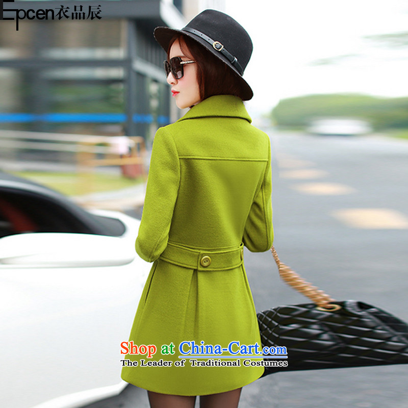 Korea's 2015 new products for autumn and winter female warm gross a wool coat FZ5048 GREEN M lane raining , , , shopping on the Internet