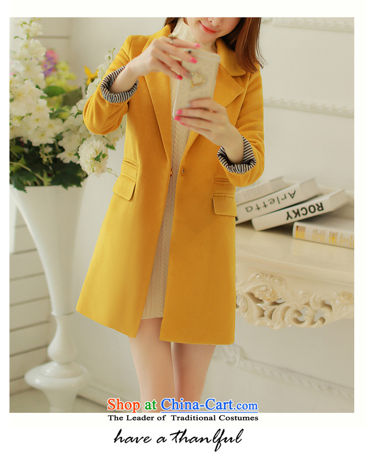 The population exposed in Arabic 2015 autumn and winter Selina Chow load new Korean version in the Sau San long Leisure single row clip hair?? The coats female coat 808 yellow S picture, prices, brand platters! The elections are supplied in the national character of distribution, so action, buy now enjoy more preferential! As soon as possible.