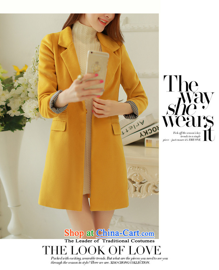 The population exposed in Arabic 2015 autumn and winter Selina Chow load new Korean version in the Sau San long Leisure single row clip hair?? The coats female coat 808 yellow S picture, prices, brand platters! The elections are supplied in the national character of distribution, so action, buy now enjoy more preferential! As soon as possible.
