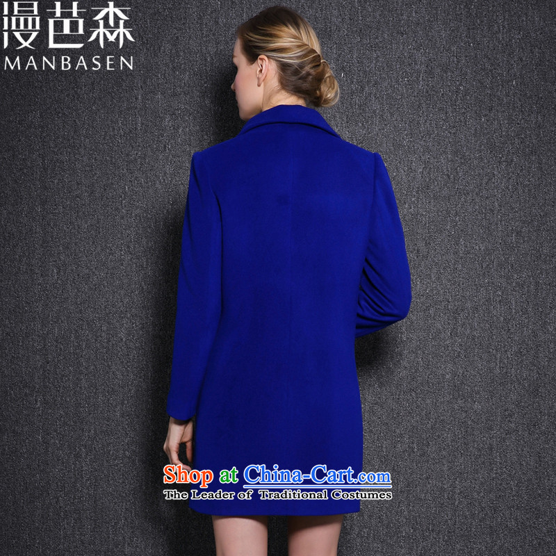 Diffuse and wool coat women so sum woolen coat autumn and winter new gross girls long coats?)? large Sub Female Blue Man and sum has been pressed, L, online shopping