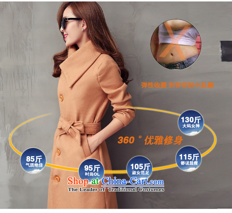 Pacar Gigi Lai Addis Ababa autumn and winter 2015 new products Sau San a wool coat Korean Sau San video thin hair? girls jacket long large flows of women with dark brown belt XXL picture, prices, brand platters! The elections are supplied in the national character of distribution, so action, buy now enjoy more preferential! As soon as possible.