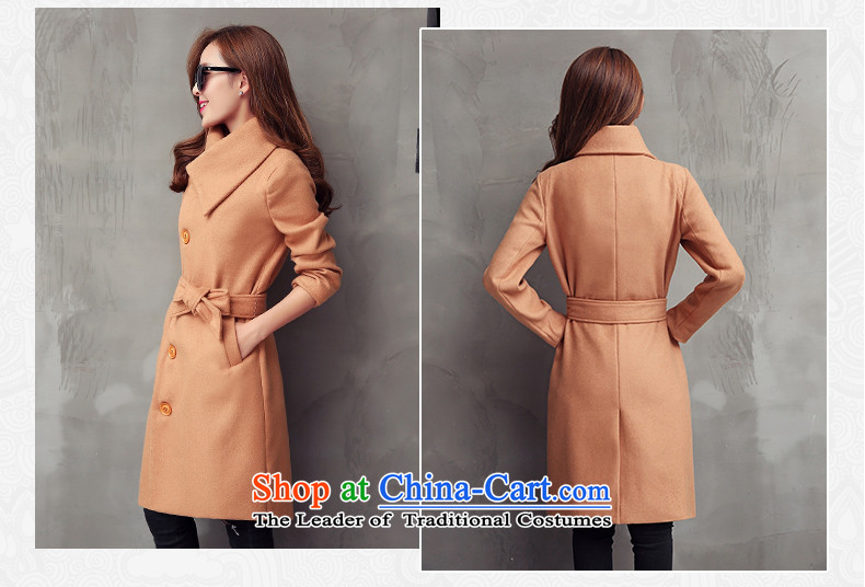 Pacar Gigi Lai Addis Ababa autumn and winter 2015 new products Sau San a wool coat Korean Sau San video thin hair? girls jacket long large flows of women with dark brown belt XXL picture, prices, brand platters! The elections are supplied in the national character of distribution, so action, buy now enjoy more preferential! As soon as possible.