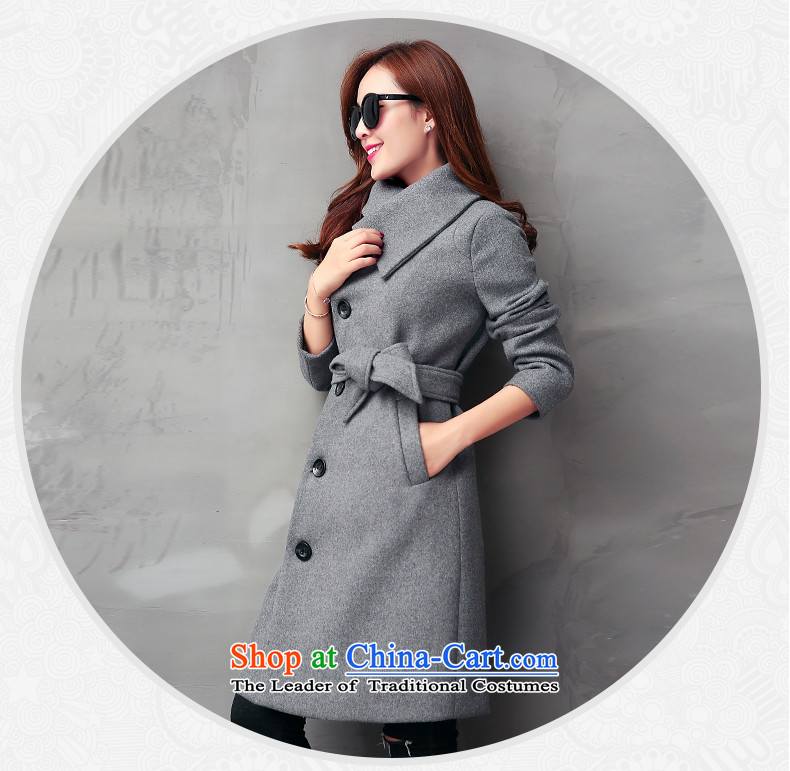 Pacar Gigi Lai Addis Ababa autumn and winter 2015 new products Sau San a wool coat Korean Sau San video thin hair? girls jacket long large flows of women with dark brown belt XXL picture, prices, brand platters! The elections are supplied in the national character of distribution, so action, buy now enjoy more preferential! As soon as possible.