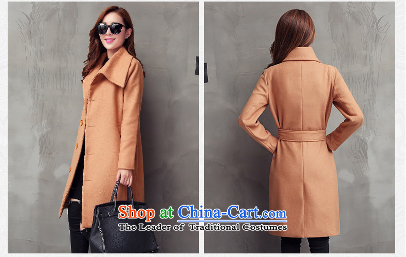Pacar Gigi Lai Addis Ababa autumn and winter 2015 new products Sau San a wool coat Korean Sau San video thin hair? girls jacket long large flows of women with dark brown belt XXL picture, prices, brand platters! The elections are supplied in the national character of distribution, so action, buy now enjoy more preferential! As soon as possible.