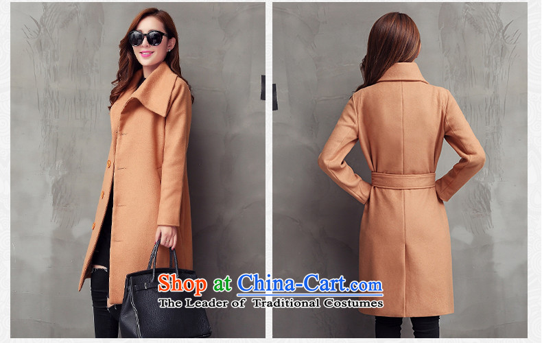 Pacar Gigi Lai Addis Ababa autumn and winter 2015 new products Sau San a wool coat Korean Sau San video thin hair? girls jacket long large flows of women with dark brown belt XXL picture, prices, brand platters! The elections are supplied in the national character of distribution, so action, buy now enjoy more preferential! As soon as possible.