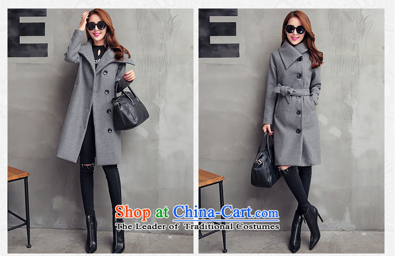 Pacar Gigi Lai Addis Ababa autumn and winter 2015 new products Sau San a wool coat Korean Sau San video thin hair? girls jacket long large flows of women with dark brown belt XXL picture, prices, brand platters! The elections are supplied in the national character of distribution, so action, buy now enjoy more preferential! As soon as possible.