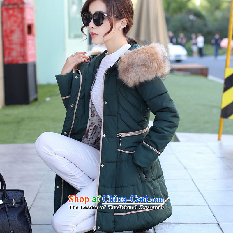 The Doi plus hypertrophy code women thick winter coats cotton MM 2015 new thick sister warm cotton coat 200 catties female green 4XL recommendations 160-175, the Doi (MIYADAI) , , , shopping on the Internet