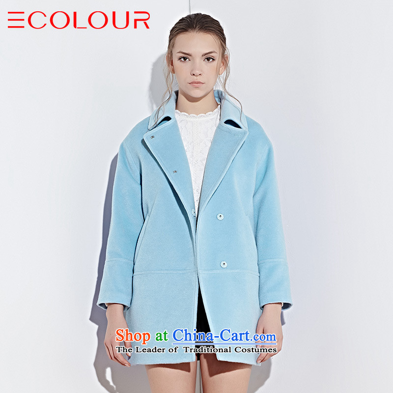 Three new multimedia 2015 winter clothing handsome lapel stylish England windy Yi Girls165_88A_L blue