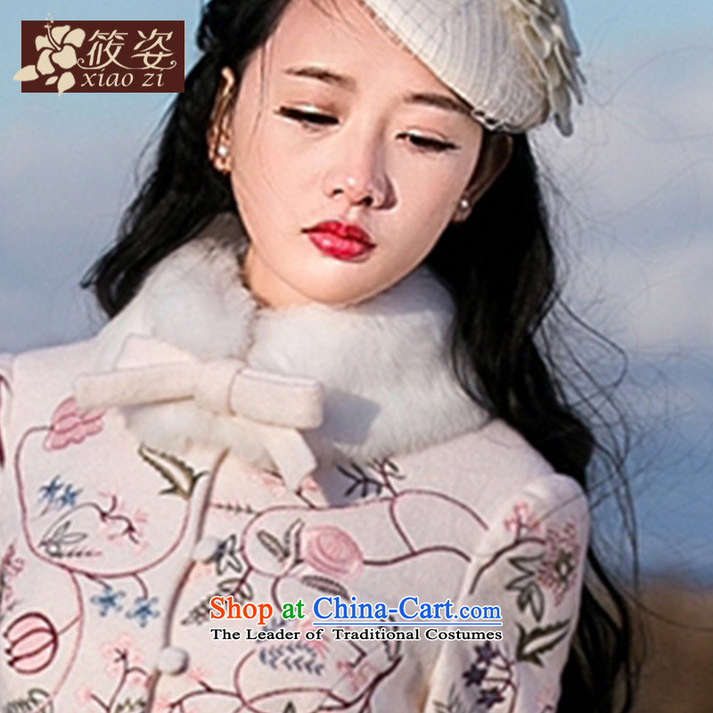 Gigi Lai Siu sentimentally attached to the 2015 autumn and winter new rabbit hair retro embroidered long wool? long coats women coats rice flour M pre-sale 35 days), Gigi Lai (xiaozi SMHF) , , , shopping on the Internet