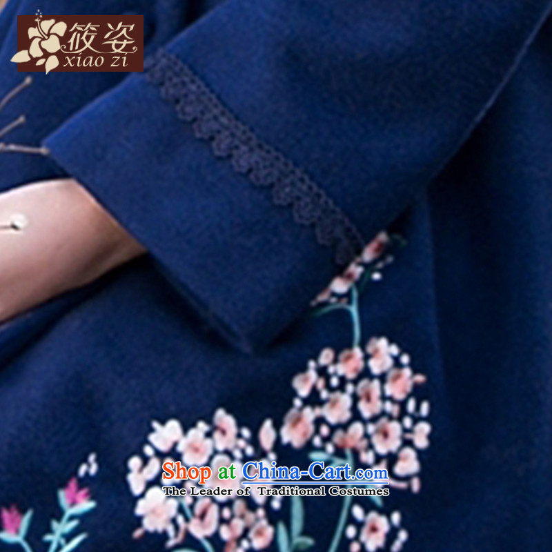Gigi Lai Siu-flower on the incense shoulder the new winter 2015 embroidered rabbit hair for long in this gross retro deep blue jacket Sau San M pre-sale 35 days), Gigi Lai (xiaozi SMHF) , , , shopping on the Internet
