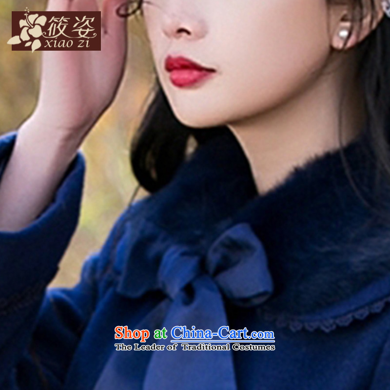 Gigi Lai Siu-flower on the incense shoulder the new winter 2015 embroidered rabbit hair for long in this gross retro deep blue jacket Sau San XL( pre-sale 45 days), Gigi Lai (xiaozi SMHF) , , , shopping on the Internet