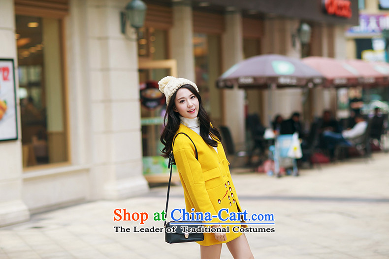 Christy Love 2015 autumn and winter new Korean embroidery? thick coat callus because Gross transition in long a wool coat women 3090 kaffir lime yellow S pre-sale on November 5, picture, prices, brand platters! The elections are supplied in the national character of distribution, so action, buy now enjoy more preferential! As soon as possible.