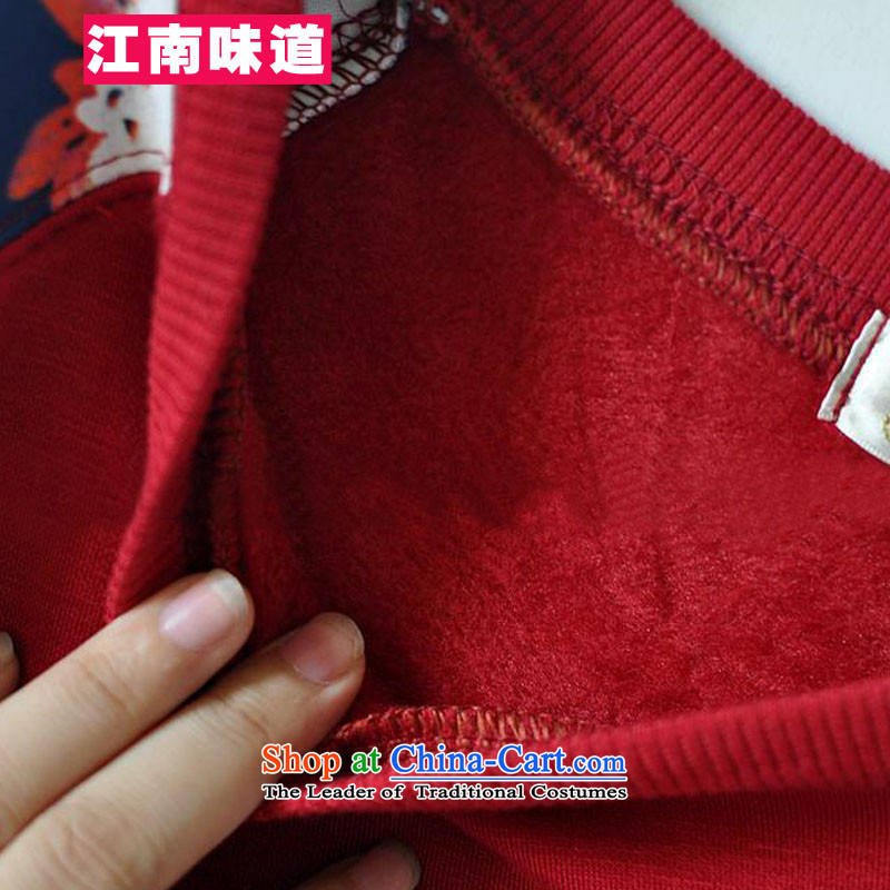 Gangnam-gu  2015 autumn and winter taste new larger women to increase leisure sweater thick MM220 catty long-sleeved Stamp Reinforcement of the female red 3XL lint-free recommendations 160-190, Gangnam taste shopping on the Internet has been pressed.