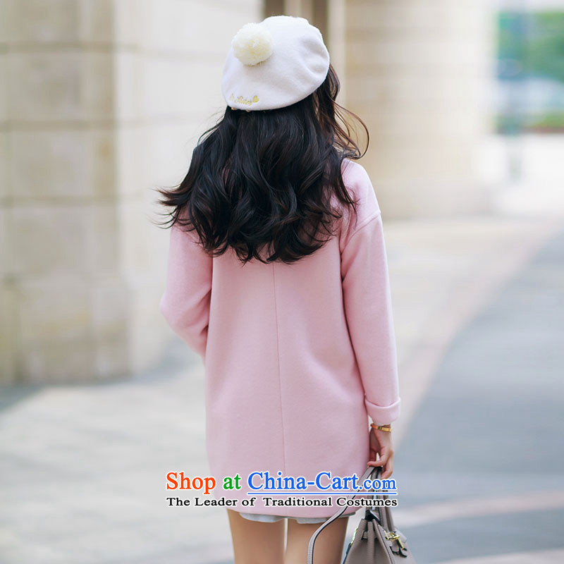 Christy Love 2015 autumn and winter new lapel temperament?   in gross jacket long a wool coat female D3082 pink M pre-sale, November 5), Christy Love , , , shopping on the Internet