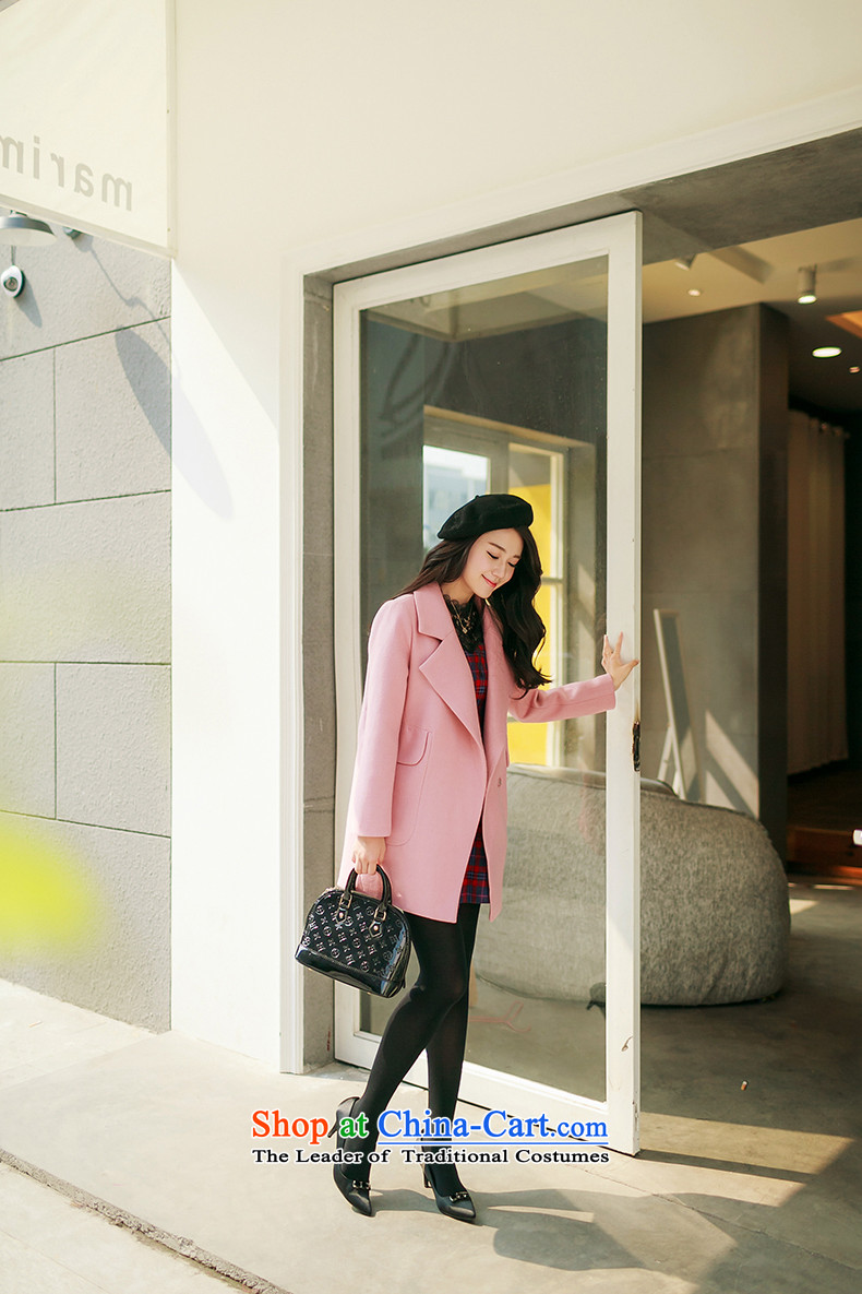 Christy Love 2015 autumn and winter New Sau San lapel medium to long term gross jacket pockets? solid color a wool coat female pink M is expected issued on 5 November Picture, prices, brand platters! The elections are supplied in the national character of distribution, so action, buy now enjoy more preferential! As soon as possible.