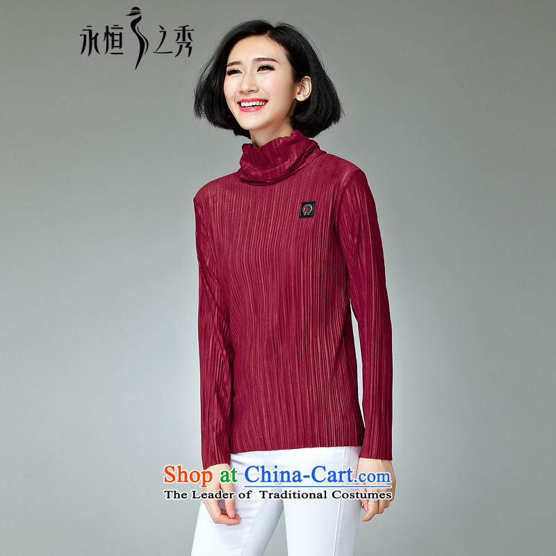 The Eternal Soo-to increase women's code t-shirts, forming the Netherlands 2015 Fall/Winter Collections of new products, Hin thin, thick high collar thick MM sister warm T-shirt long-sleeved shirt chestnut horses 2XL, eternal Soo , , , shopping on the Int