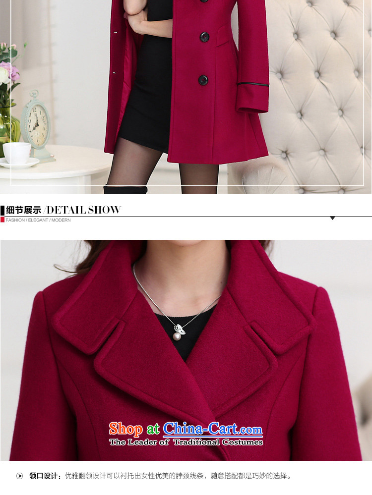 Contee Tarja Halonen of autumn and winter 2015 New Women Korean Wave Sau San long long-sleeved a wool coat jacket 895# gross? wine red M picture, prices, brand platters! The elections are supplied in the national character of distribution, so action, buy now enjoy more preferential! As soon as possible.
