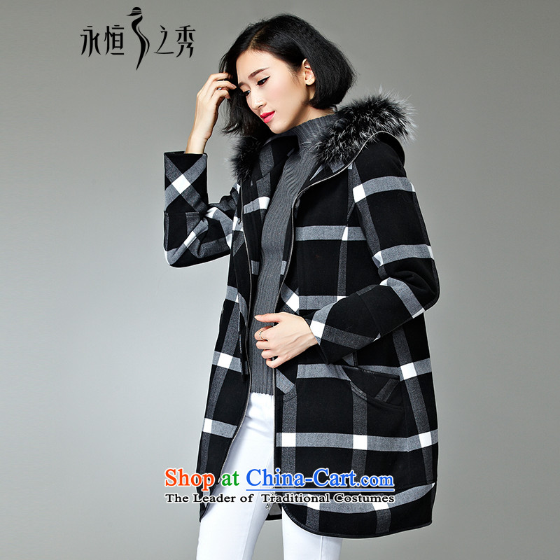 The Eternal Soo-To increase the number of female jackets thick MM2015 Fall/Winter Collections thick black and white checkered sister coats thick, Hin in thin long nuclear-Neck Jacket black and white checkered gross 3XL, eternal Soo , , , shopping on the Internet