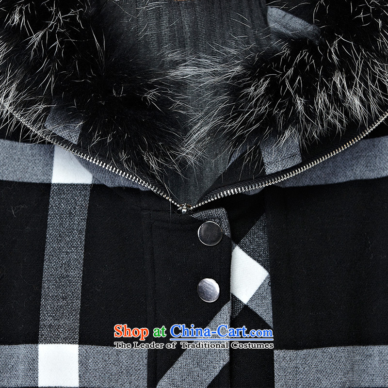 The Eternal Soo-To increase the number of female jackets thick MM2015 Fall/Winter Collections thick black and white checkered sister coats thick, Hin in thin long nuclear-Neck Jacket black and white checkered gross 3XL, eternal Soo , , , shopping on the Internet