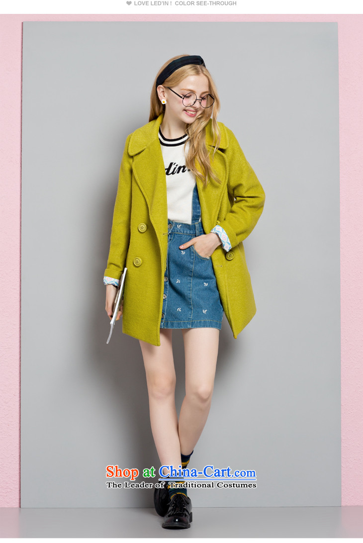 Lok-machi 2015 Autumn new products female atmospheric simple large lapel coats female jacket yellow L/165 picture, prices, brand platters! The elections are supplied in the national character of distribution, so action, buy now enjoy more preferential! As soon as possible.