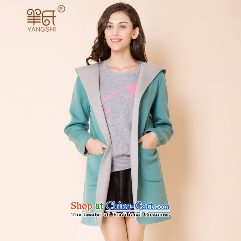 The sheep's gross coats female single-sided? woolen coat female cashmere overcoat winter 2015 new gross? long coats butted?S_155 green beans