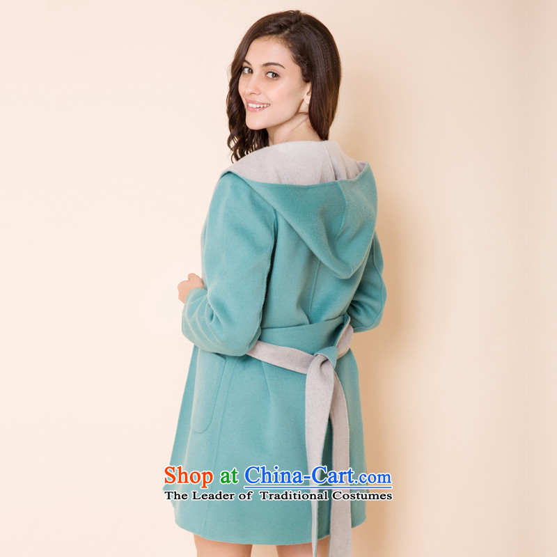 The sheep's gross coats female single-sided? woolen coat female cashmere overcoat winter 2015 new gross? long coats butted S/155, green beans (YANGSHI sheep) , , , shopping on the Internet