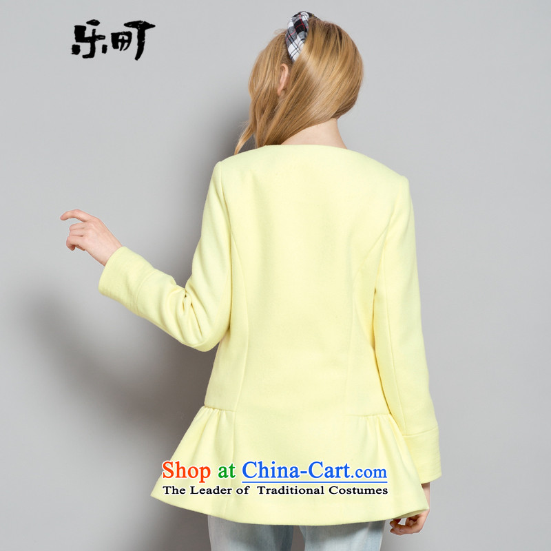 Lok-machi 2015 Autumn new products for women unique stylish seamless embroidered wire line coats female L/165, yellow jacket Lok-machi , , , shopping on the Internet