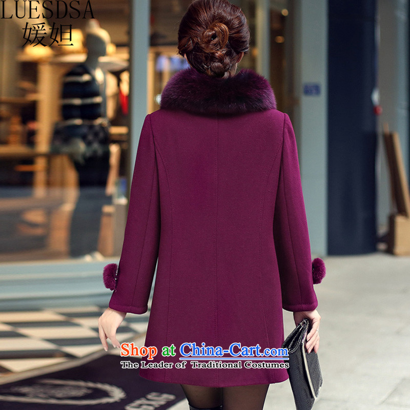 Yuan slot in the 2015 Fall/Winter Collections in the new Fat MM large older women a wool coat loose collar mother load sense of Gross Gross YD623 jacket purple 3XL,? Yuan Slot (LUESDSA) , , , shopping on the Internet