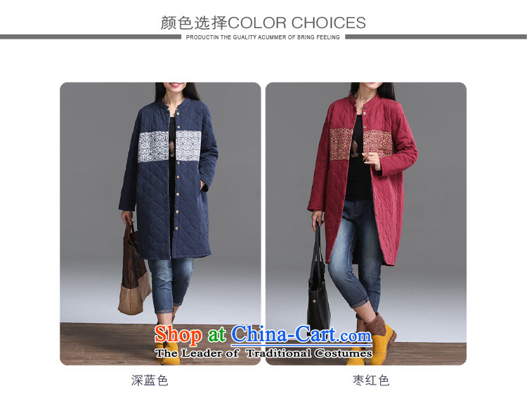 2015 Autumn and Winter Korea MEISUDI version of large numbers of ladies arts van collar clip cotton waffle warm relaxd graphics, long-jacket, thin wine red XXL picture, prices, brand platters! The elections are supplied in the national character of distribution, so action, buy now enjoy more preferential! As soon as possible.