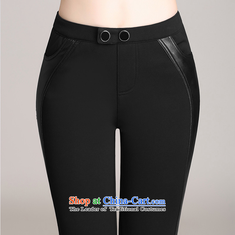 The Dumping 2015 warm winter castor trousers plus lint-free thick xl female PU leather pants stitching graphics thin elegant sexy trousers   8511 Black 2XL   recommendations, so staff usually it will (smeilovly) , , , shopping on the Internet