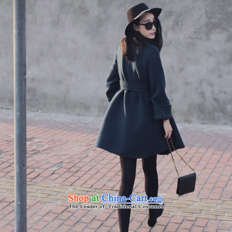 Cachon 2015 autumn and winter new Korean version in the Sau San long double-a wool coat gross? female gray jacket card Jean M ( , , , ) KAQIONG shopping on the Internet