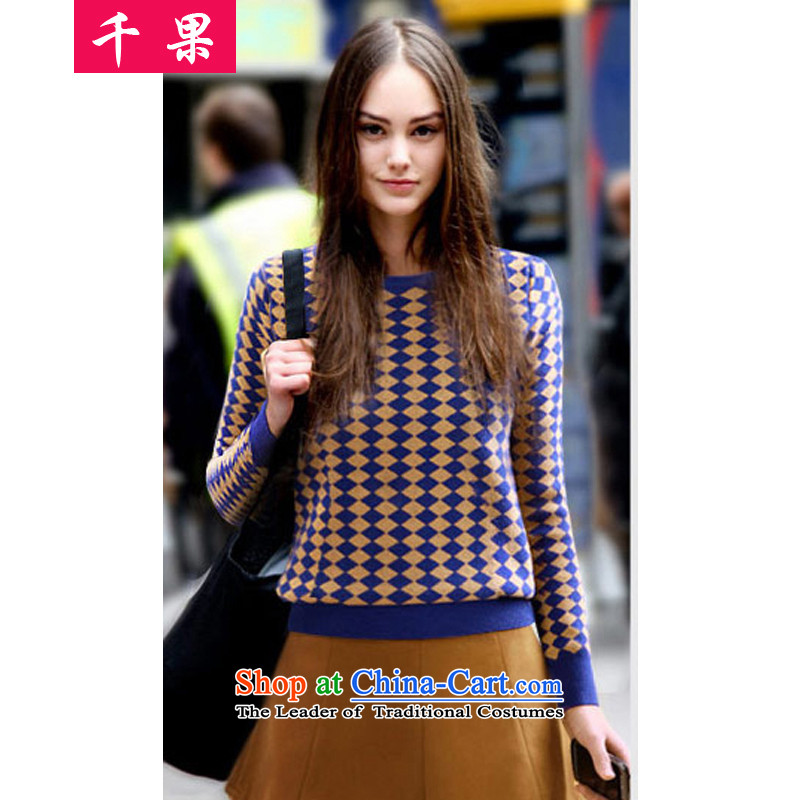 The results of the?2015 autumn and winter new to xl thick MM diamond pattern loose 200 catties woolen pullover, forming the Netherlands shirt women 2128 diamond sweater?5XL175-215 around 922.747